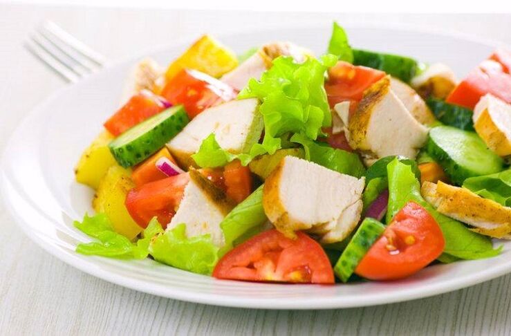 овочевий салат з куркою для схуднення